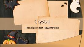  Presentation with invitation - PPT theme with dark wooden background halloween invitation background and a  colored foreground