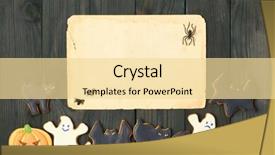  Presentation with invitation - Beautiful PPT theme featuring dark wooden background halloween invitation backdrop and a  colored foreground