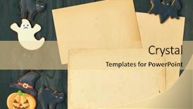  Presentation with invitation - PPT layouts consisting of dark wooden background halloween invitation background and a  colored foreground