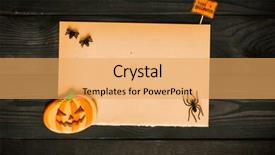  Presentation with old paper - Beautiful slide set featuring dark wooden background halloween invitation backdrop and a yellow colored foreground