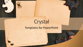  Presentation with party invitation - PPT layouts featuring dark wooden background halloween invitation background and a lemonade colored foreground