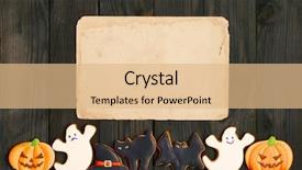  Presentation with old paper - PPT theme featuring dark wooden background halloween invitation background and a coral colored foreground