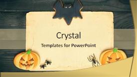  Presentation with invitation - PPT layouts consisting of dark wooden background halloween invitation background and a  colored foreground