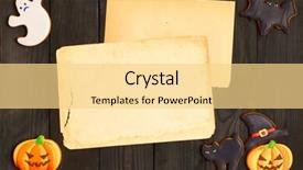  Presentation with invitation - Beautiful slide deck featuring dark wooden background halloween invitation backdrop and a blonde colored foreground