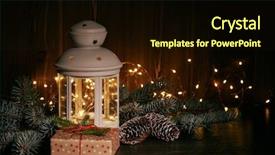  Presentation with fir tree - Presentation theme having dark wooden background with led background and a wine colored foreground