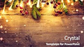  Presentation with christmas border design - Amazing PPT theme having dark wooden board background backdrop and a coral colored foreground