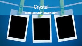  Presentation with rope - PPT theme consisting of darkroom - blank photos hanging on rope background and a teal colored foreground