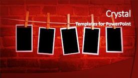  Presentation with brick wall - Colorful slides enhanced with darkroom - pictures or photographs backdrop and a crimson colored foreground