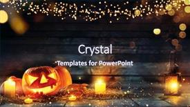  Presentation with image resolution - Slides having darkthemes - spooky halloween pumpkins on wooden background and a wine colored foreground