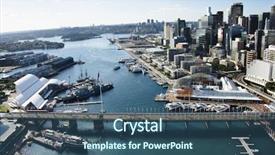  Presentation with sydney - Slide deck enhanced with darling harbour in sydney background and a ocean colored foreground