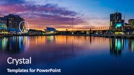  Presentation with amusement park - Colorful slide deck enhanced with darling harbour in sydney backdrop and a navy blue colored foreground