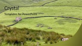  Presentation with united kingdom constitutional law - Beautiful theme featuring darnbrook near littondale yorkshire dales backdrop and a mint green colored foreground