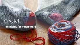  Presentation with socks - PPT theme consisting of darning-socks-repairing-holes background and a gray colored foreground