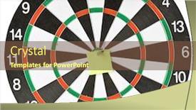  Presentation with dartboard - Theme consisting of dart and note on a dartboard close up background and a tawny brown colored foreground