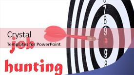  Presentation with hunting - PPT theme enhanced with dart board and job hunting background and a coral colored foreground