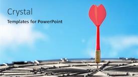  Presentation with dartboard - PPT theme enhanced with dart-in-bulls-eye background and a  colored foreground