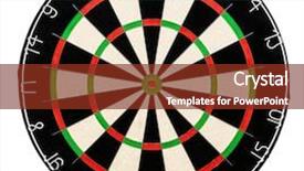  Presentation with clipping - Slide deck with goal arrows - dart board isolated on white background and a tawny brown colored foreground