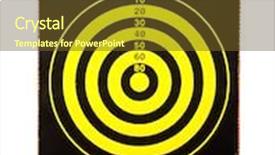  Presentation with dartboard - Audience pleasing PPT layouts consisting of dartboard isolated over white background backdrop and a tawny brown colored foreground