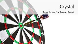  Presentation with dartboard - Beautiful slides featuring dartboard with dart on white backdrop and a white colored foreground
