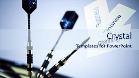  Presentation with dartboard - Audience pleasing PPT theme consisting of dartboard with three darts backdrop and a sky blue colored foreground