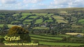  Presentation with english - Cool new presentation design with dartmoor countryside above widdecombe backdrop and a tawny brown colored foreground