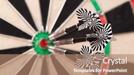  Presentation with moving target - PPT theme consisting of darts arrows in the target background and a coral colored foreground