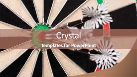  Presentation with target - Presentation design featuring darts arrows in the target background and a coral colored foreground