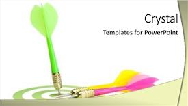  Presentation with green - Presentation design having darts green dart hitting center background and a white colored foreground