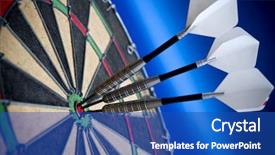  Presentation with eye pleasing - Presentation theme featuring darts in the bulls eye background and a ocean colored foreground