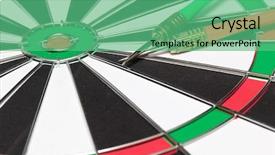  Presentation with target - Beautiful PPT theme featuring darts target the exact backdrop and a seafoam green colored foreground