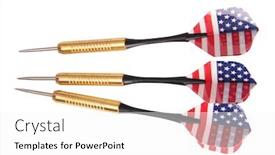  Presentation with american flag - Slide set consisting of darts-with-american-flag-isolated background and a white colored foreground