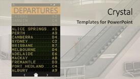  Presentation with flight - Cool new PPT theme with darwin - digital composite of flight departures backdrop and a soft green colored foreground