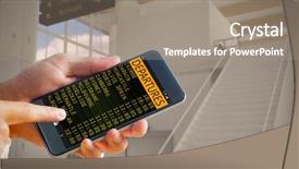  Presentation with hand holding colorful brain sketch - Amazing slides having darwin - hand holding smartphone against airport backdrop and a  colored foreground