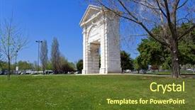  Presentation with 18th century - PPT theme consisting of das portas de sao bento background and a tawny brown colored foreground