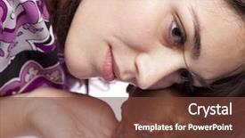  Presentation with education russian languages - PPT theme consisting of daschund - beautiful young russian female background and a  colored foreground