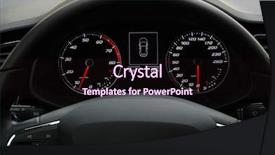  Presentation with instrument - Slide deck consisting of dashboard closeup with visible speedometer background and a wine colored foreground