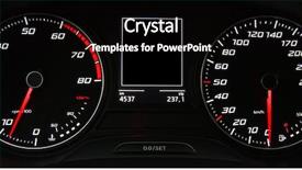  Presentation with instrument - Audience pleasing PPT theme consisting of dashboard closeup with visible speedometer backdrop and a black colored foreground