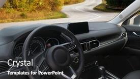  Presentation with car design - Presentation design consisting of dashboard-inside-car-element background and a dark gray colored foreground