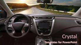  Presentation with car design - PPT theme having dashboard-inside-car-element background and a wine colored foreground