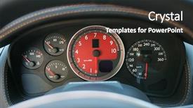  Presentation with sport - PPT layouts featuring dashboard speedometer sport car closeup background and a dark gray colored foreground