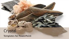  Presentation with umami - Beautiful PPT theme featuring kelp - japanese umami taste ingredients backdrop and a coral colored foreground