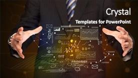  Presentation with strategy - Audience pleasing PPT layouts consisting of data - businessman with strategy and planification backdrop and a wine colored foreground