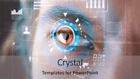  Presentation with cyber - Colorful slide set enhanced with data abstract - futuristic modern cyber man backdrop and a light gray colored foreground