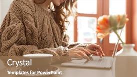  Presentation with advertising - Beautiful theme featuring data advertising - close up of a smiling backdrop and a coral colored foreground