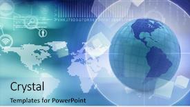  Presentation with black light - Theme having data analysis cube - interface against light circles background and a light blue colored foreground