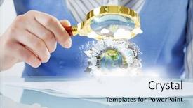  Presentation with data analysis - Cool new theme with data analysis cube - process of new technologies integration backdrop and a  colored foreground