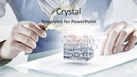  Presentation with data analysis - Slide deck having data analysis cube - process of new technologies integration background and a light blue colored foreground