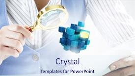  Presentation with data analysis - Amazing slide deck having data analysis cube - process of new technologies intergration backdrop and a sky blue colored foreground