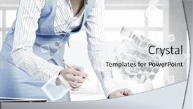  Presentation with data analysis - Slide deck consisting of data analysis cube - process of new technologies intergration background and a sky blue colored foreground