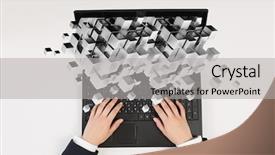  Presentation with data analysis - Slide set with data analysis cube - process of new technologies intergration background and a light gray colored foreground